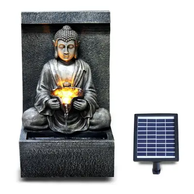 (SOLAR STONE BUDDHA FOUNTAIN) GEEZY Solar LED Statues Home Decoration Outdoor Garden Water Featu