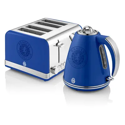 Swan Rangers Twin Pack 1.5Litre Blue Jug Kettle & Slice Blue Toaster