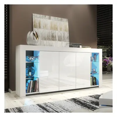 Sideboard 164cm LED Creative Furniture - White Gloss Doors