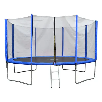 (Blue) Evre Outdoor Trampoline with Safety Net + Ladder 14Ft