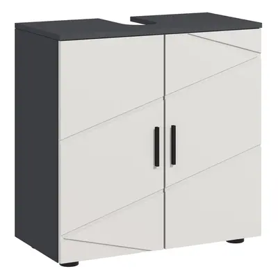 kleankin Bathroom Vanity Unit, Under Sink Cabinet with Shelf, Light Grey