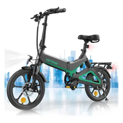 (HITWAY Electric Bike 250W 16" E bike, up 70KM Foldable Bike with 7.8Ah Battery Off-Road MT Bike