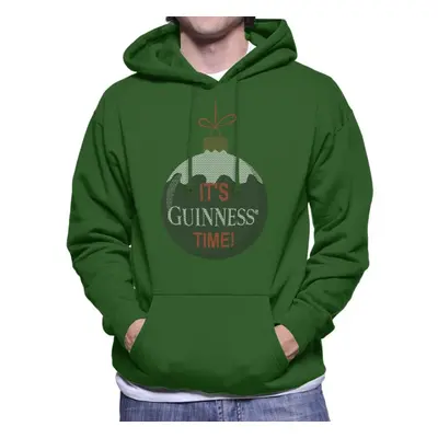 (XL, Bottle Green) Guinness Christmas Bauble Its Guinness Time Men's Hooded Sweatshirt