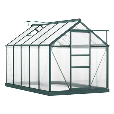 Outsunny 6x10ft Walk-In Polycarbonate Greenhouse Plant Grow Galvanized Aluminium