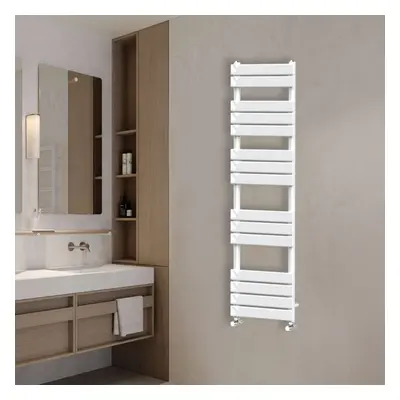 (1600x450mm) NRG Flat Panel Heated Towel Rail Bathroom Rad Radiator White