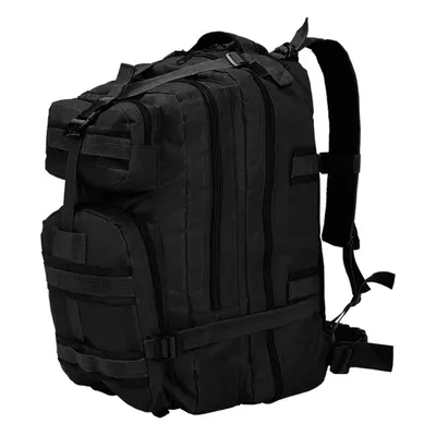 vidaXL Army-Style Backpack 50L Black Rucksack Travel Camping Shoulder Bag