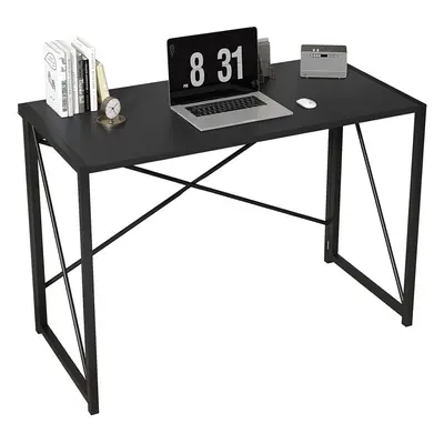 (100cm, Black) Foldable Computer Desk No Assembly Miami