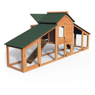 VOUNOT Chicken Coop and Run, Wooden Hen House with Nest Box x x 48cm