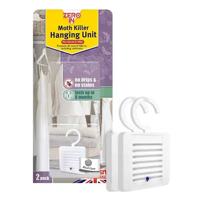 Zero In Moth Killer Hanging Unit, Pack (Scent-Free, Kills Clothing Moths, Larvae and Eggs)