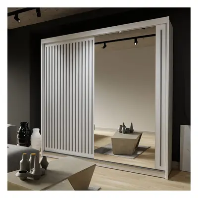 (White, 203cm) MN FURNITURE Royal Style Sliding Door Wardrobe