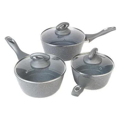 Collection Forged Aluminium Non Stick Piece Saucepan Set | Bakelite Silicone Handle | 16/18/20 c