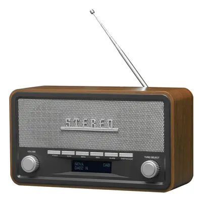 Denver DAB-18 Vintage Style Stereo DAB / DAB+ & FM Radio, Real Wood Cabinet, Bluetooth, Clock Ra