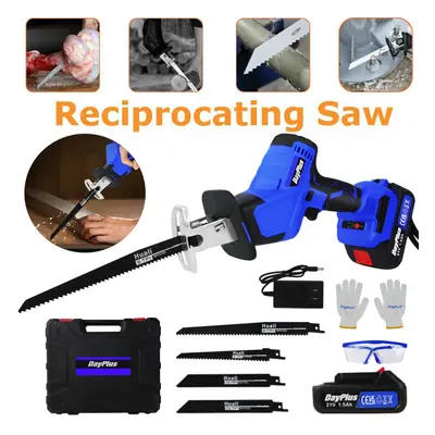 (2 Batteries) Brushless Reciprocating Saw Cordless Sabre Saw Quick Blade Change Variable Speed S