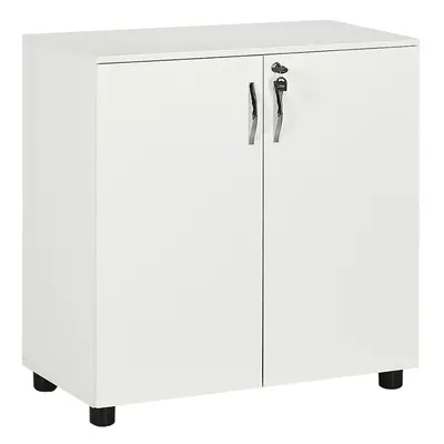 Vinsetto 2-Tier Locking Filing Cabinet Office Storage Cabinet, White