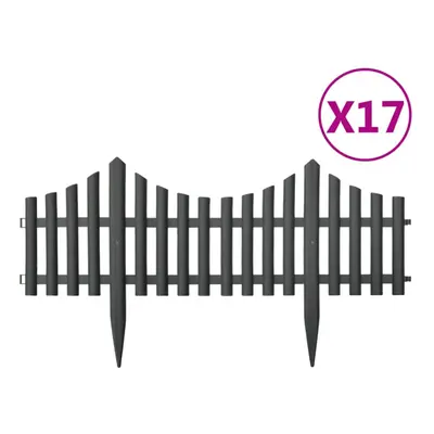 vidaXL 17x Lawn Edging Anthracite m PP Garden Lawn Edge Border Divider