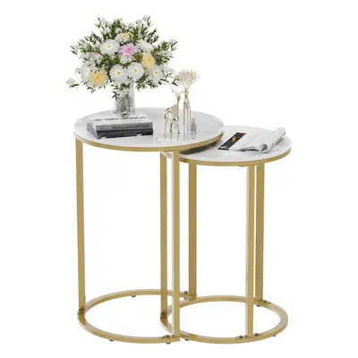 Set of Modern Nesting Table Round Side Accent Table for Living Room