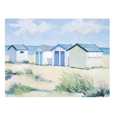 Jane Hewlett (Beach Huts On A Bright Day) x x 4cm Canvas Print