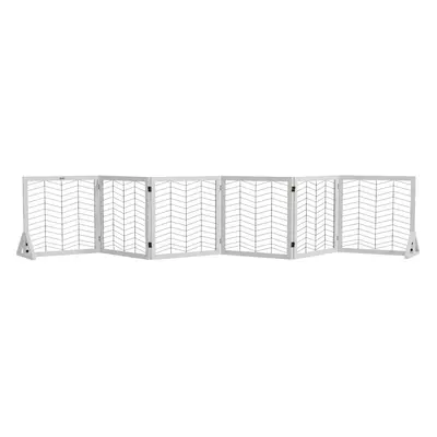 PawHut Panels Freestanding Dog Barrier for and Dogs - White