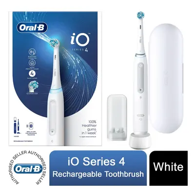 Oral-B iO4 Electric Toothbrush w/ Toothbrush Head & Travel Case, White