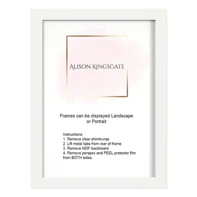 Alison Kingsgate x 70cm White Picture Frames With Clear Perspex Safety Glass Front & Wall Hangin