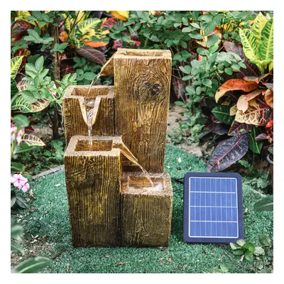 Freestanding Garden Falls Fountain Rockery Decor Solar Powered