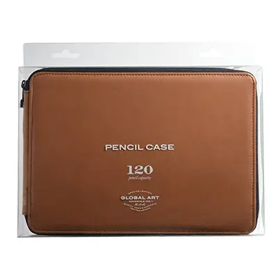 Global Art Materials Piece Leather Pencil Case, Antique Brown Finish