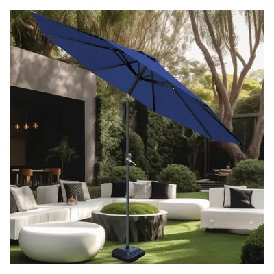 (Blue) Greenbay 3M Round Garden Parasol Umbrella Patio Outdoor Sun Shade Crank Tilt