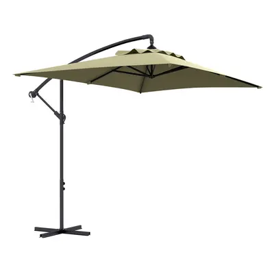 Outsunny m Cantilever Parasol with Cross Base, Crank Handle, Ribs, Beige