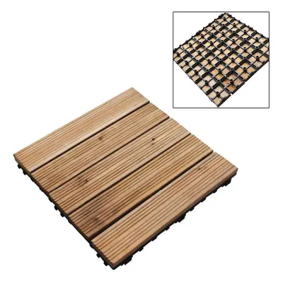 9 Wooden Floor Deck Tiles Slad Set Easy Locked For Garden Patio Decking Path