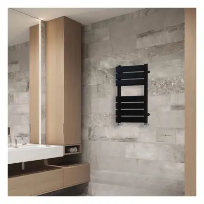 (650x400mm) NRG Flat Panel Heated Towel Rail Bathroom Rad Radiator Black