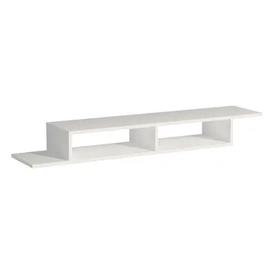 (White) Eldon Floating TV Stand with Shelves