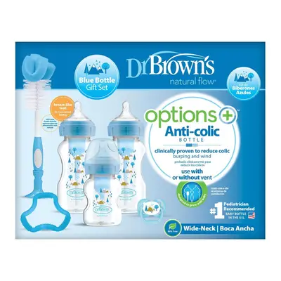 Dr Brown's Options Anti-Colic Baby Bottles Gift Set, Blue