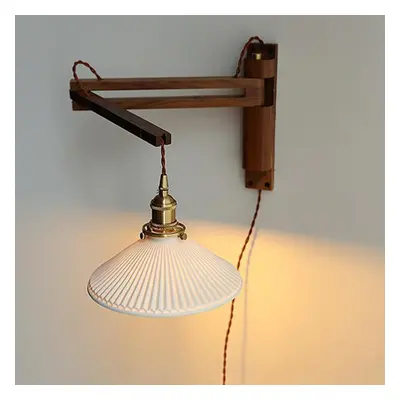 Indoor LED Wall Lamps Nordic Style Wall Sconces Swing Arm Lights Living Room Dining Room Wood Wa