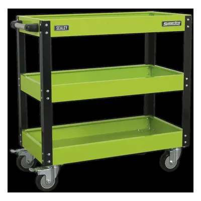 Workshop Trolley 3-Level Heavy-Duty - Hi-Vis Green