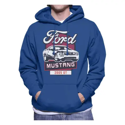 (2XL, Royal Blue) Ford Mustang GT Men's Hooded Sweatshirt