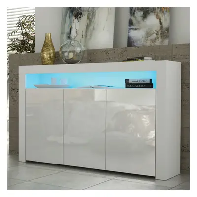 TV Unit 155cm LED Creative Furniture - White Gloss Doors