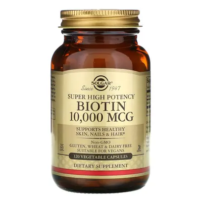 Solgar, Super High Potency Biotin, 10,000 mcg, Vegetable Capsules