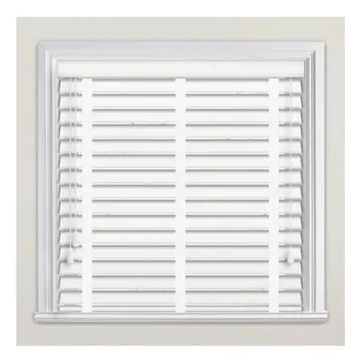 (195cm, 150cm) White Fauxwood 50mm Slats Venetian Tape Blinds