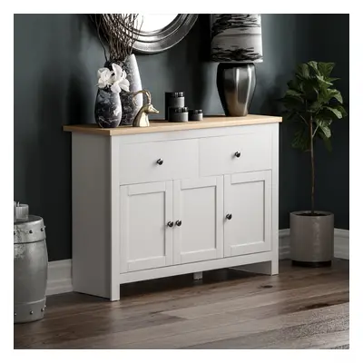 (White & Oak) Arlington Drawer Door Sideboard Cabinet Storage