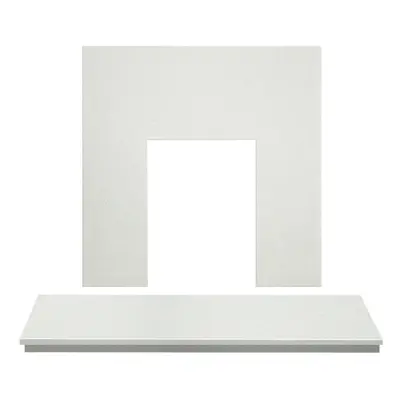 Adam Marble Back Panel & Hearth in White, Inch