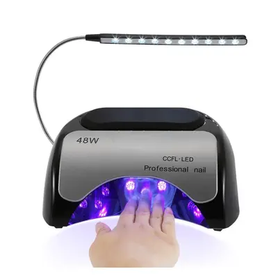 (Red EU Plug) 48W LED + CCFL Nail Lamp Gel Dryer Curing Machine for Fingernail & Toenail