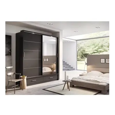 (Black Matt) Arti - Sliding Door Wardrobe 200cm