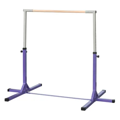 HOMCOM Adjustable Kids Gymnastics Bar Horizontal Training Steel Frame Purple