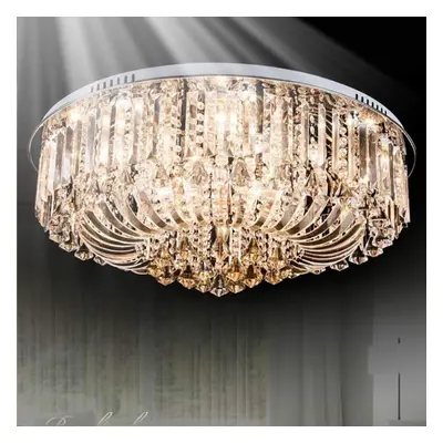 (Champagne) 80cm Genuine K9 Crystal Flush Ceiling Light Chandelier Colours + Bluetooth Speakers 