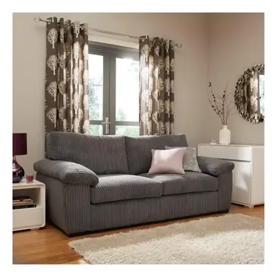 (3 Seater Sofa, Grey) Atrani Jumbo Cord Fabric Sofa