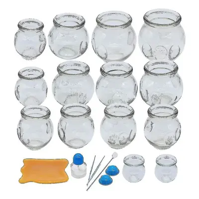 Cupping Therapy Sets,14 Cups Thick Chinese Acupoint Glass Cupping Therapy Set For Professionals,