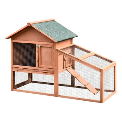 Pawhut Wood Rabbit,Bunny,Guinea Pig Hutch Water-Resistant w/ Ramp Outdoor Use