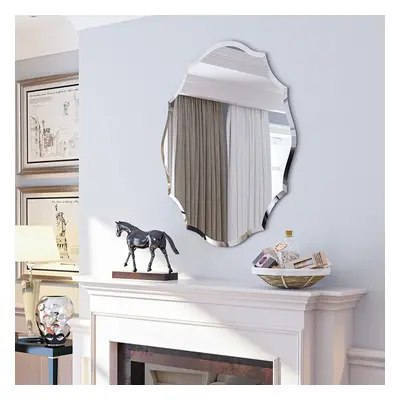 (M(700X550mm)) Decorative Scalloped Wall Mirror Frameless