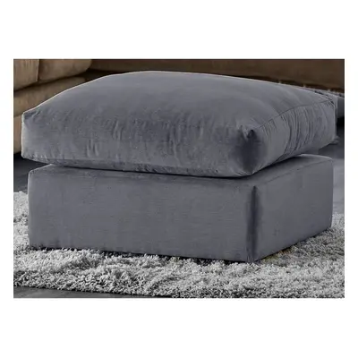 (Grey, Footstool) Casper Chenille Fabric Corner Sofa Range