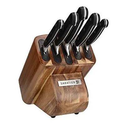 Creative Tops Sabatier Edgekeeper Self-Sharpening Piece Knife Set with Acacia Wood Knife Block, 